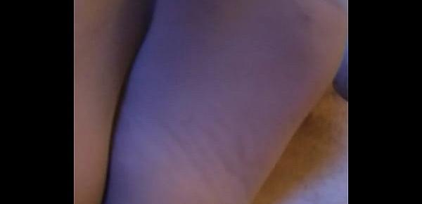  quick footjob with cumshot over her pantyhosed feet